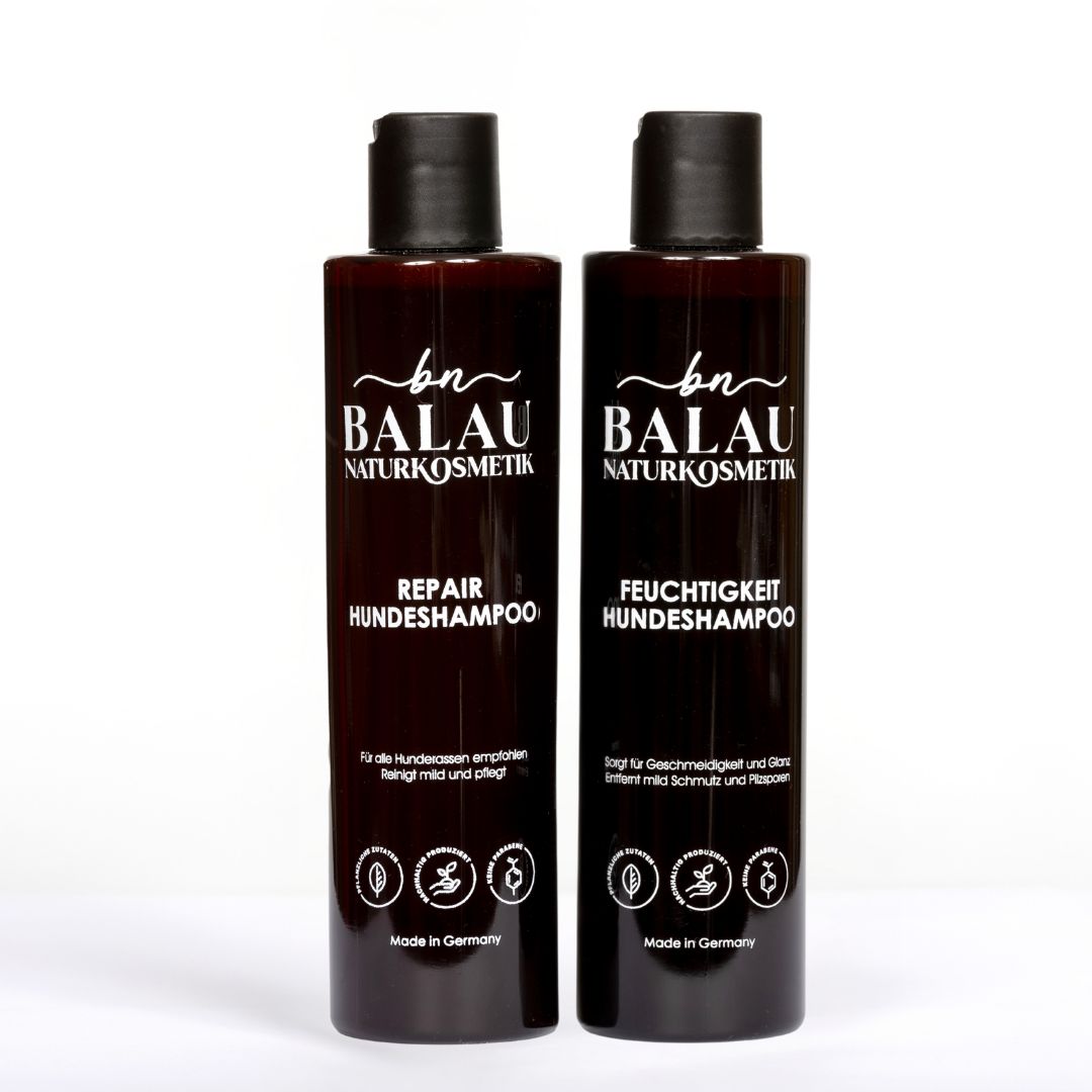 Balau Naturkosmetik Kollektion – natürliche Hundeshampoos für Pflege, Feuchtigkeit und Repair
